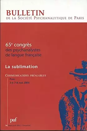 Couverture du produit · Bulletin de la spp 65 n° 2 la sublimation