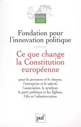 Couverture du produit · Ce que change la constitution européenne