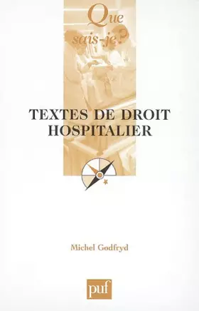 Couverture du produit · Textes de droit hospitalier