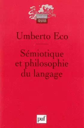 Couverture du produit · Sémiotique et philosophie du langage