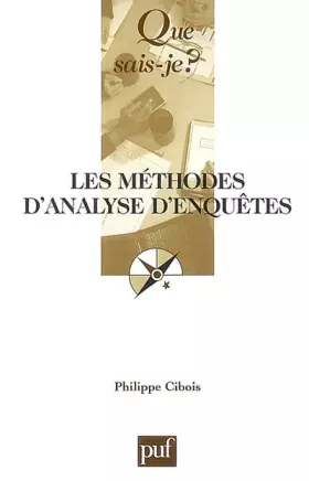 Couverture du produit · Les méthodes d'analyse d'enquêtes