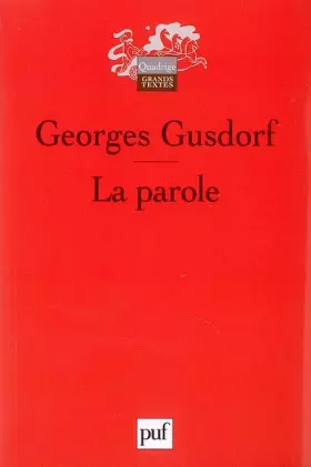Couverture du produit · La parole