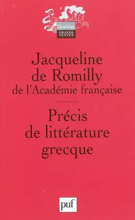 Couverture du produit · Précis de littérature grecque