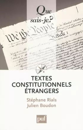 Couverture du produit · Textes constitutionnels étrangers