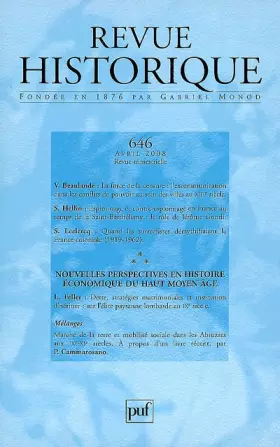 Couverture du produit · Revue historique 2008, n° 646