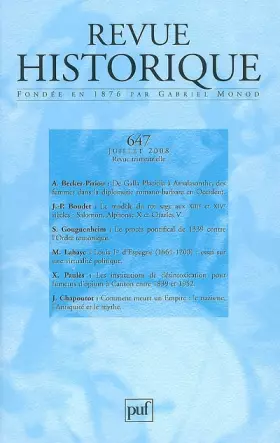 Couverture du produit · Revue historique 2008, n° 647