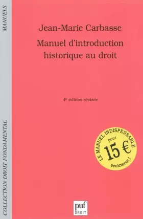 Couverture du produit · Manuel d'introduction historique au droit