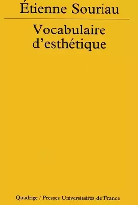 Couverture du produit · Vocabulaire d'esthétique