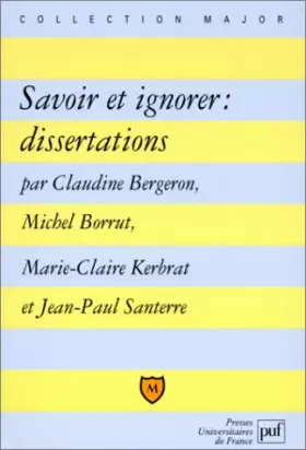 Couverture du produit · Savoir et ignorer: Dissertations