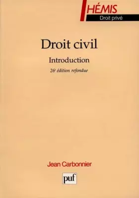 Couverture du produit · Droit civil : Introduction, 26e édition