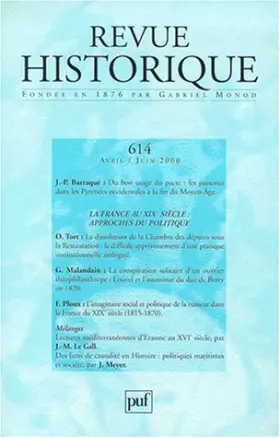 Couverture du produit · Revue historique, numéro 614, 2000