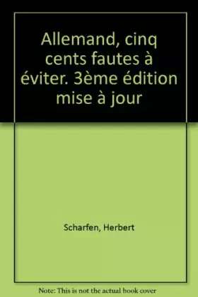 Couverture du produit · Allemand, 500 fautes à éviter