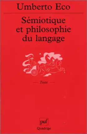 Couverture du produit · Sémiotique et philosophie du langage