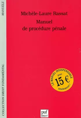 Couverture du produit · Manuel de procédure pénale