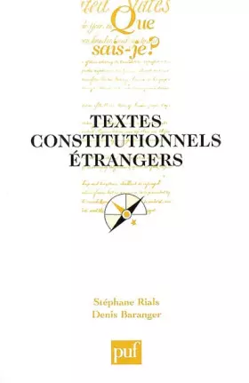 Couverture du produit · Textes constitutionnels étrangers