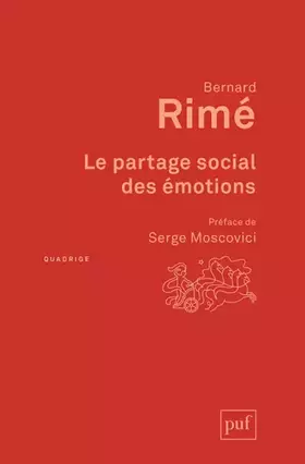 Couverture du produit · Le partage social des émotions