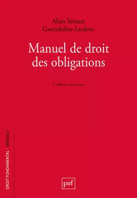 Couverture du produit · Manuel de droit des obligations