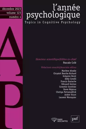 Couverture du produit · Annee psychologique 123-4
