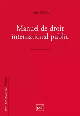 Couverture du produit · Manuel de droit international public