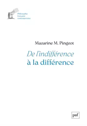 Couverture du produit · De l'indifférence à la différence