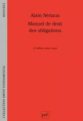 Couverture du produit · Manuel de droit des obligations