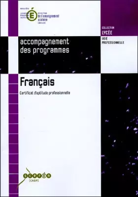 Couverture du produit · Francais : Certificat d'aptitude professionnelle