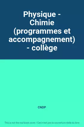 Couverture du produit · Physique - Chimie (programmes et accompagnement) - collège