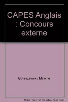 Couverture du produit · CAPES Anglais: Concours externe