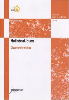 Couverture du produit · Mathématiques: Programmes classe de troisième