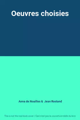 Couverture du produit · Oeuvres choisies