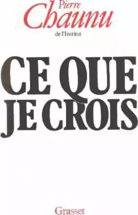 Couverture du produit · Ce que je crois