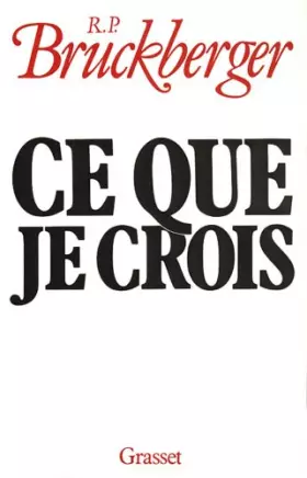 Couverture du produit · Ce que je crois