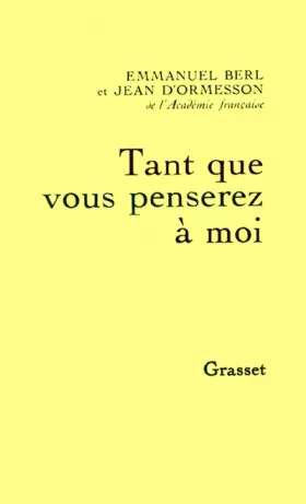 Couverture du produit · Tant que vous penserez à moi