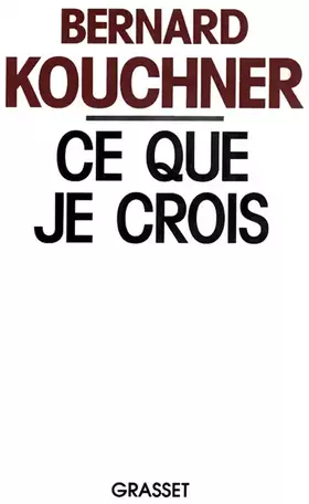 Couverture du produit · Ce que je crois