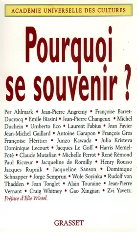 Couverture du produit · Pourquoi se souvenir