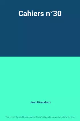 Couverture du produit · Cahiers n°30