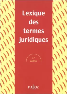 Couverture du produit · Termes juridiques, Lexique, 13e édition
