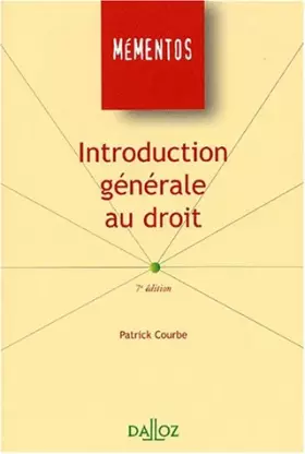 Couverture du produit · Introduction générale au droit