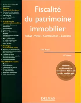 Couverture du produit · Fiscalité du patrimoine immobilier