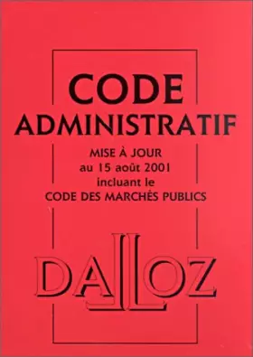 Couverture du produit · Code administratif, mise à jour novembre 2001