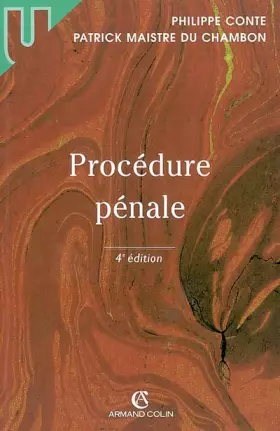 Couverture du produit · Procédure pénale