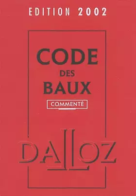 Couverture du produit · Code des baux, édition 2002, 14e édition