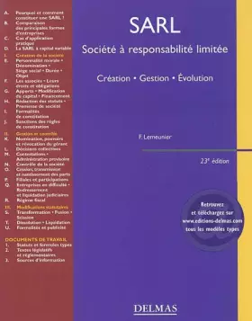 Couverture du produit · SARL, Société à responsabilité limitée : Création - Gestion - Evolution