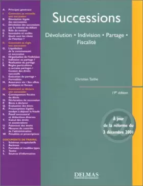 Couverture du produit · Successions : Dévolution - Indivision - Partage - Fiscalité