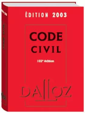 Couverture du produit · Code civil 2003, 102e édition