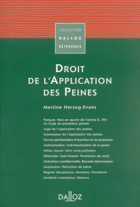 Couverture du produit · Droit de l'application des peines