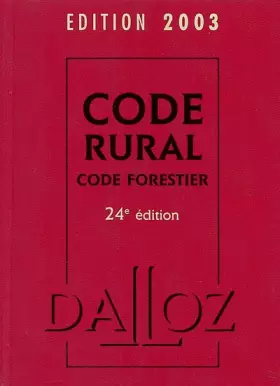 Couverture du produit · Code rural - Code forestier