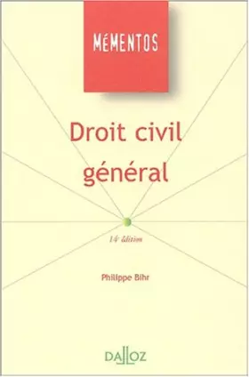 Couverture du produit · Droit civil général, 14e édition
