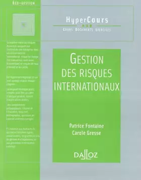 Couverture du produit · Gestion des risques internationaux