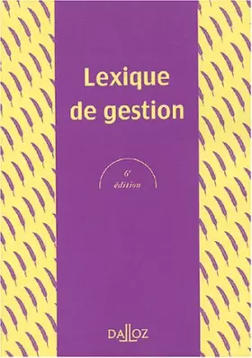 Couverture du produit · Lexique de gestion